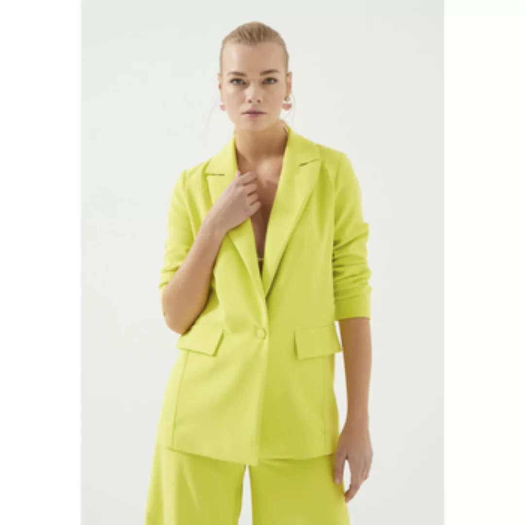 Just Like You  Blazer Light Green Gathered Sleeves Blazer günstig online kaufen