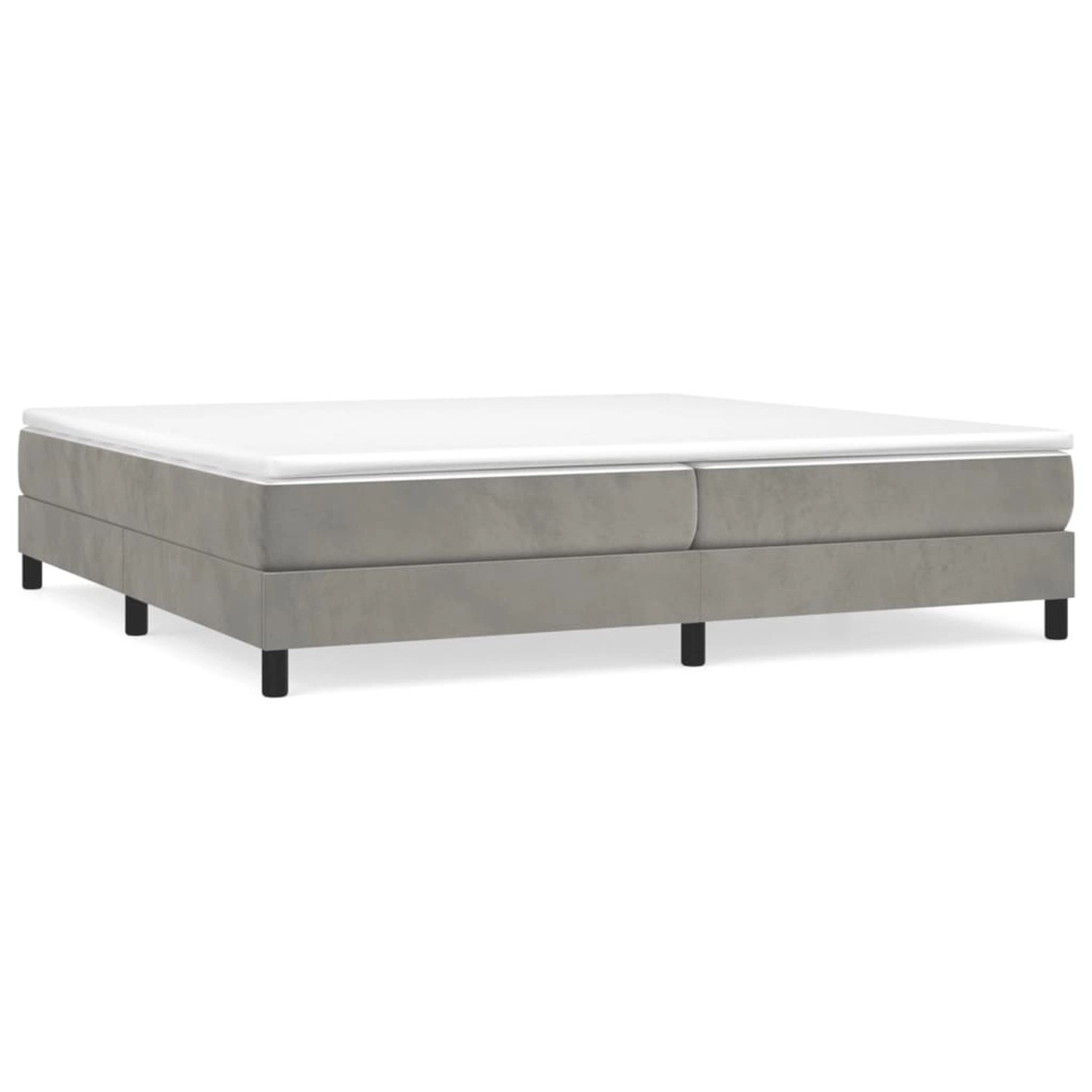 vidaXL Boxspringbett mit Matratze Hellgrau 200x200 cm Samt1377942 günstig online kaufen