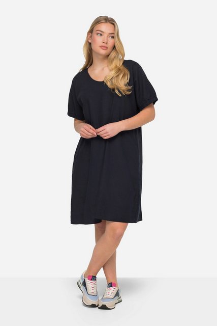 Laurasøn Midikleid Leinenmix-Kleid Rundhals günstig online kaufen