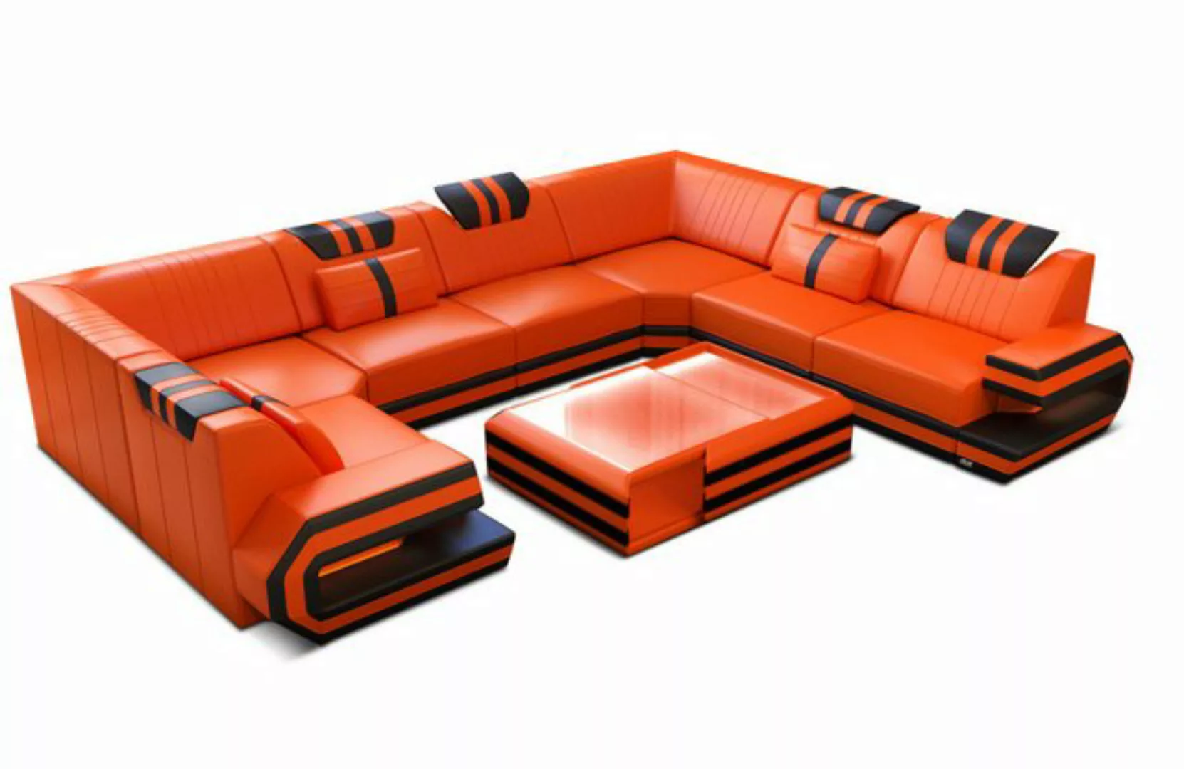 Sofa Dreams Wohnlandschaft Sofa Ledercouch Leder Ragusa U Form Ledersofa, C günstig online kaufen