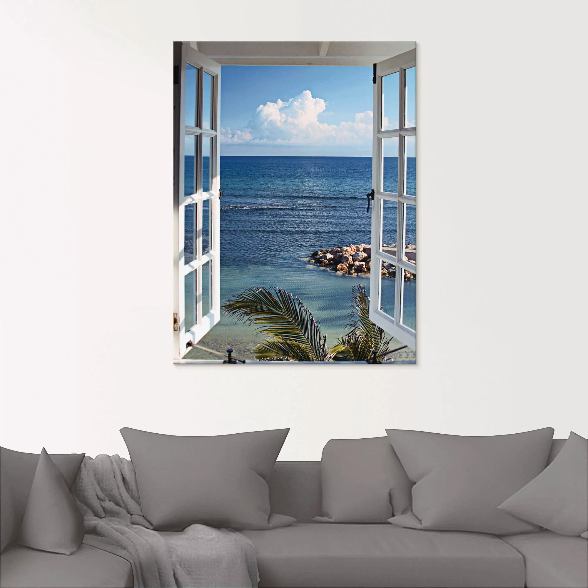 Artland Glasbild »Fenster zum Paradies«, Fensterblick, (1 St.) günstig online kaufen