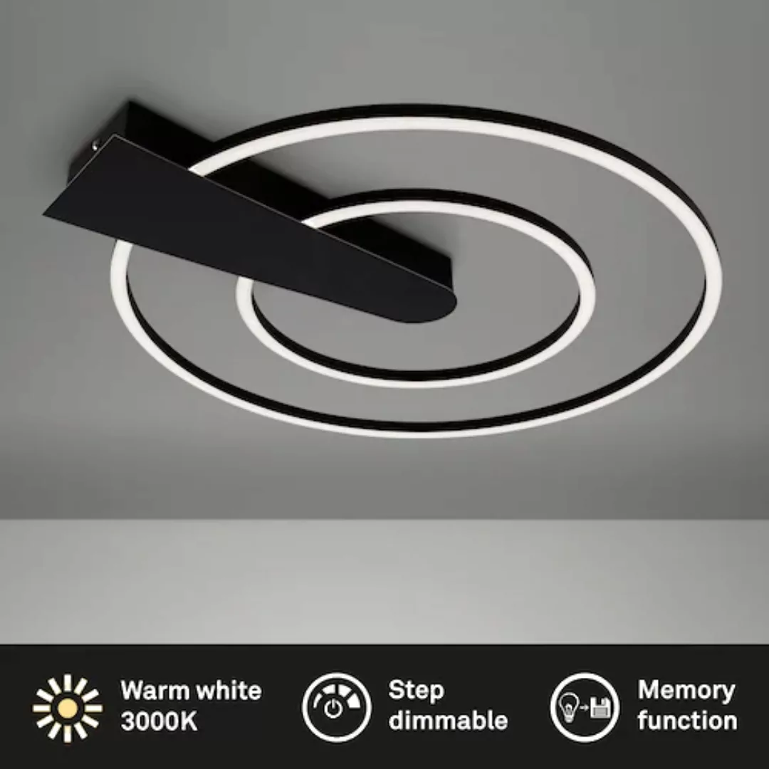 LED-Deckenlampe Nico Duo, 3.000K, rund, schwarz günstig online kaufen