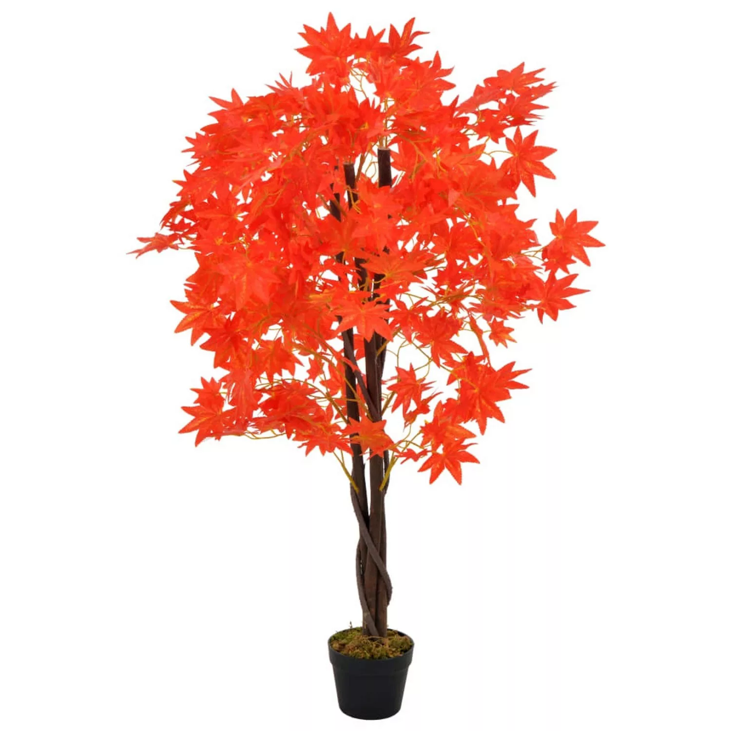 furnicato Künstliche Pflanze Ahornbaum mit Topf Rot 120 cm günstig online kaufen