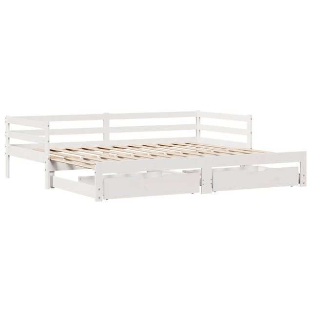 vidaXL Bett Tagesbett Ausziehbar mit Schubladen Weiß 90x190 cm Kiefernholz günstig online kaufen