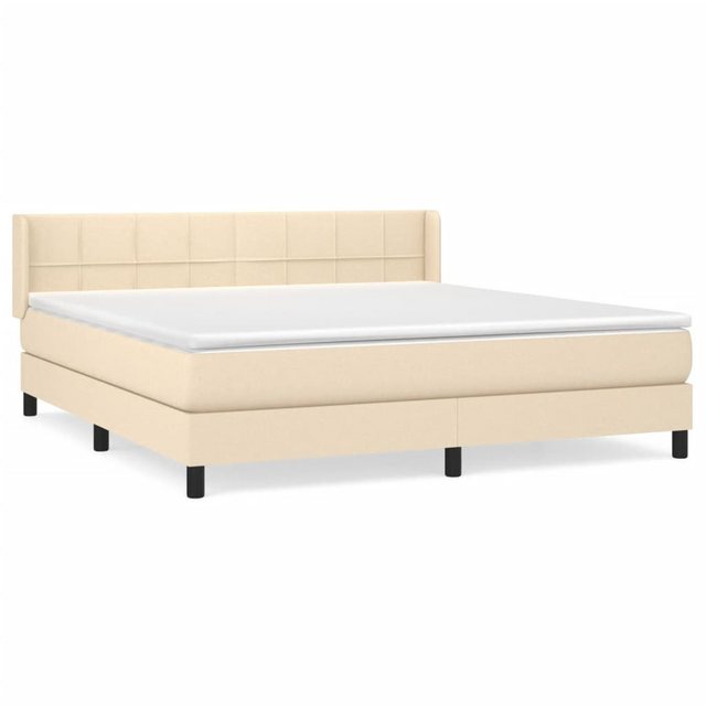 vidaXL Boxspringbett Boxspringbett mit Matratze Creme 180x200 cm Stoff Bett günstig online kaufen