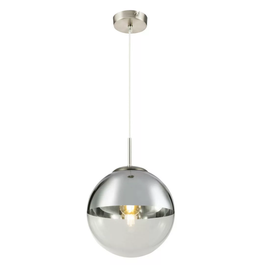 GLOBO Pendelleuchte nickel matt Metall H/D: ca. 120x25 cm E27 1 Brennstelle günstig online kaufen