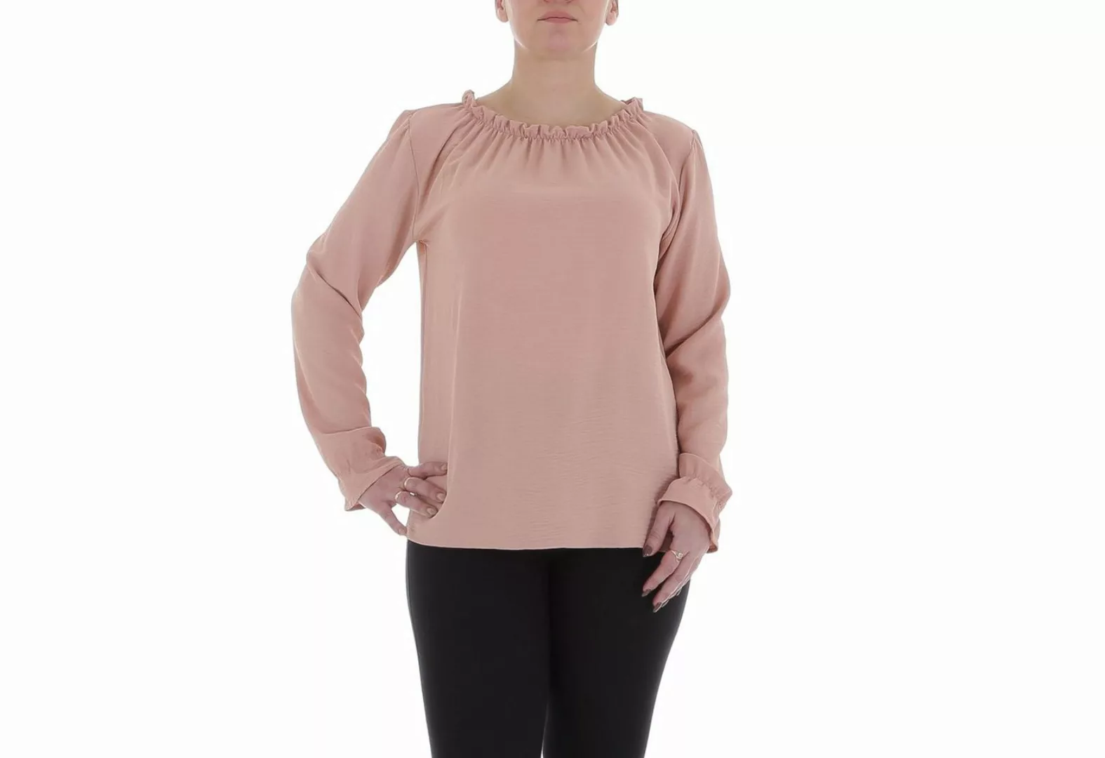 Ital-Design Langarmbluse Damen Elegant Bluse in Altrosa günstig online kaufen