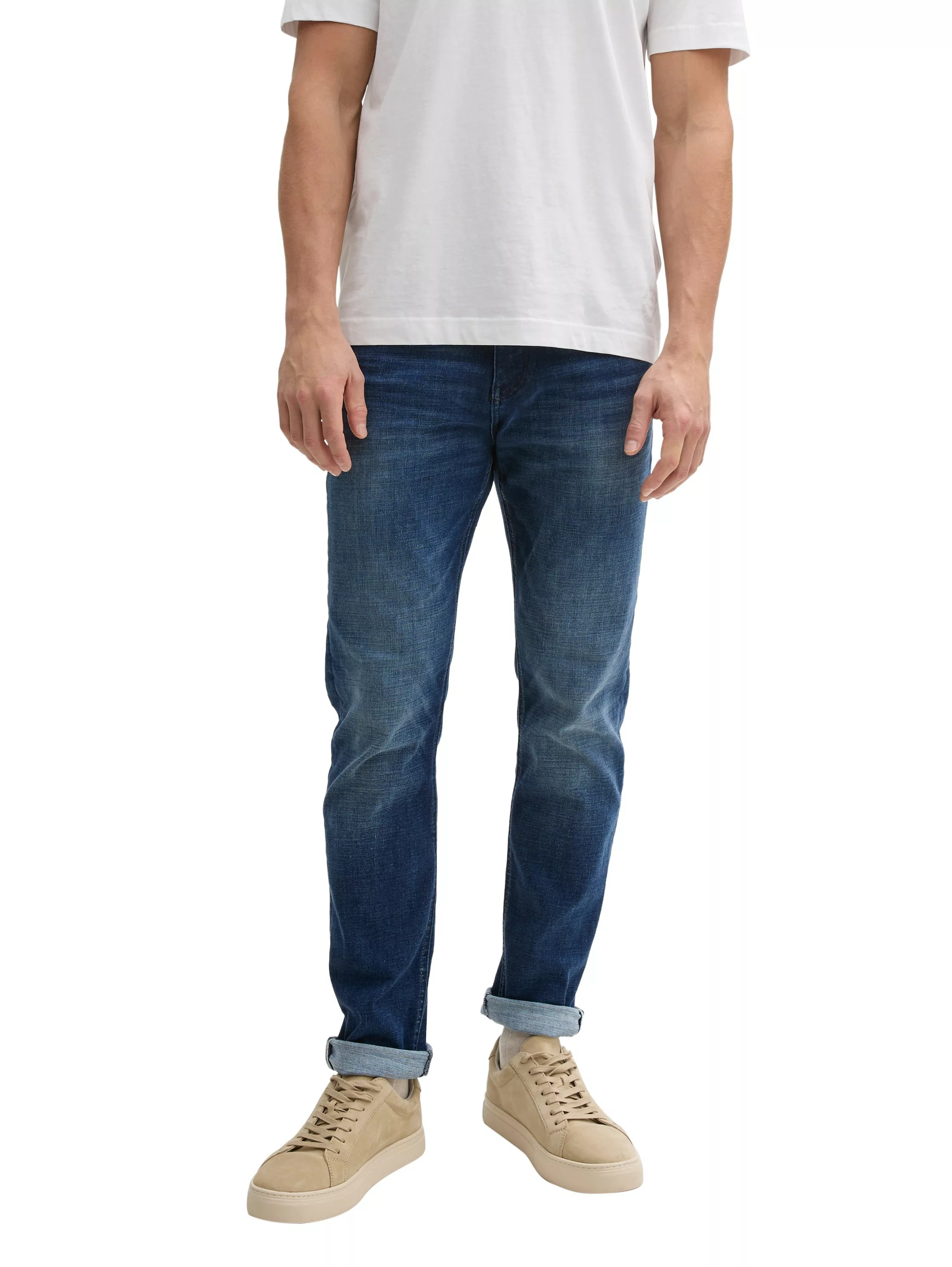 Tom Tailor Herren Jeans JOSH - Regular Slim Fit - Blau - Used Mid Stone Blu günstig online kaufen