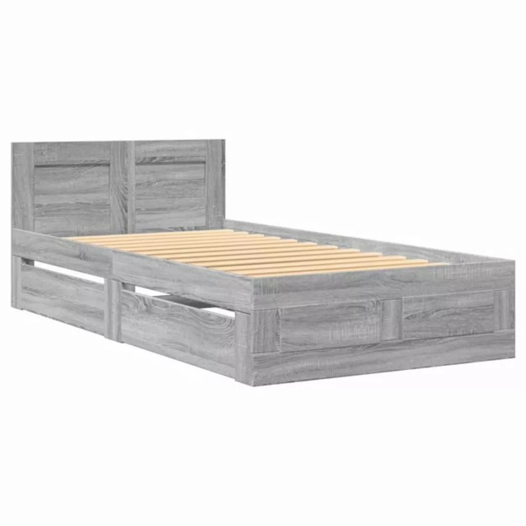 vidaXL Bett Bettgestell mit Kopfteil Grau Sonoma 90x190 cm Holzwerkstoff günstig online kaufen