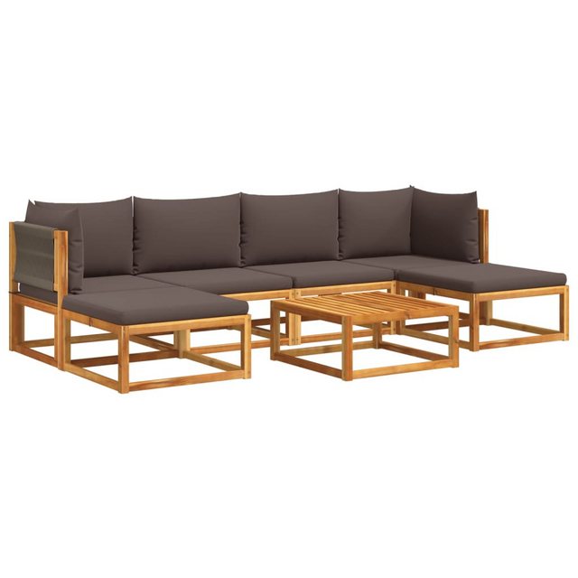 vidaXL Loungesofa 7-tlg. Garten-Sofagarnitur mit Kissen Massivholz Akazie günstig online kaufen