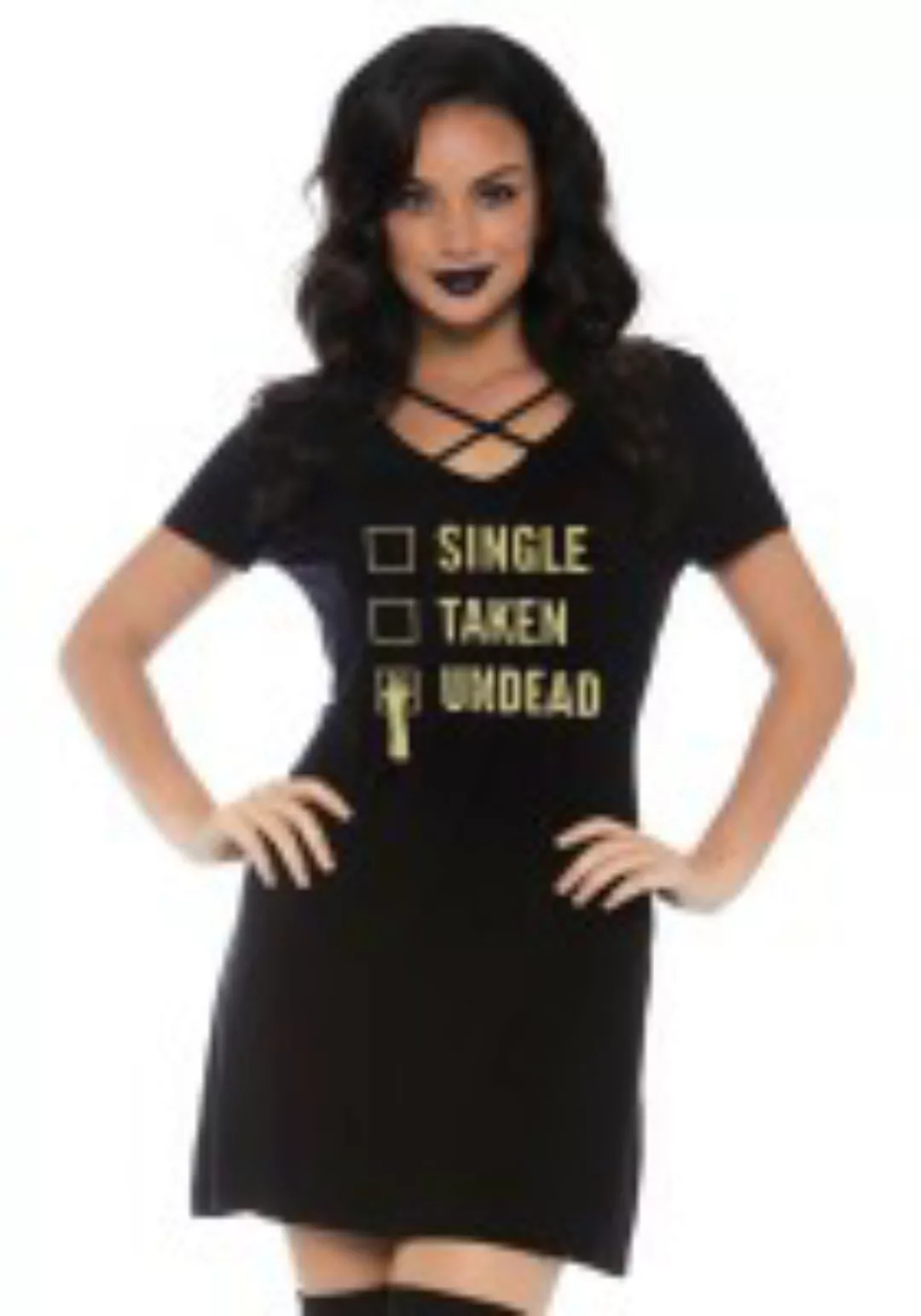 Kleid 'Undead' mit Crossover-Akzent günstig online kaufen