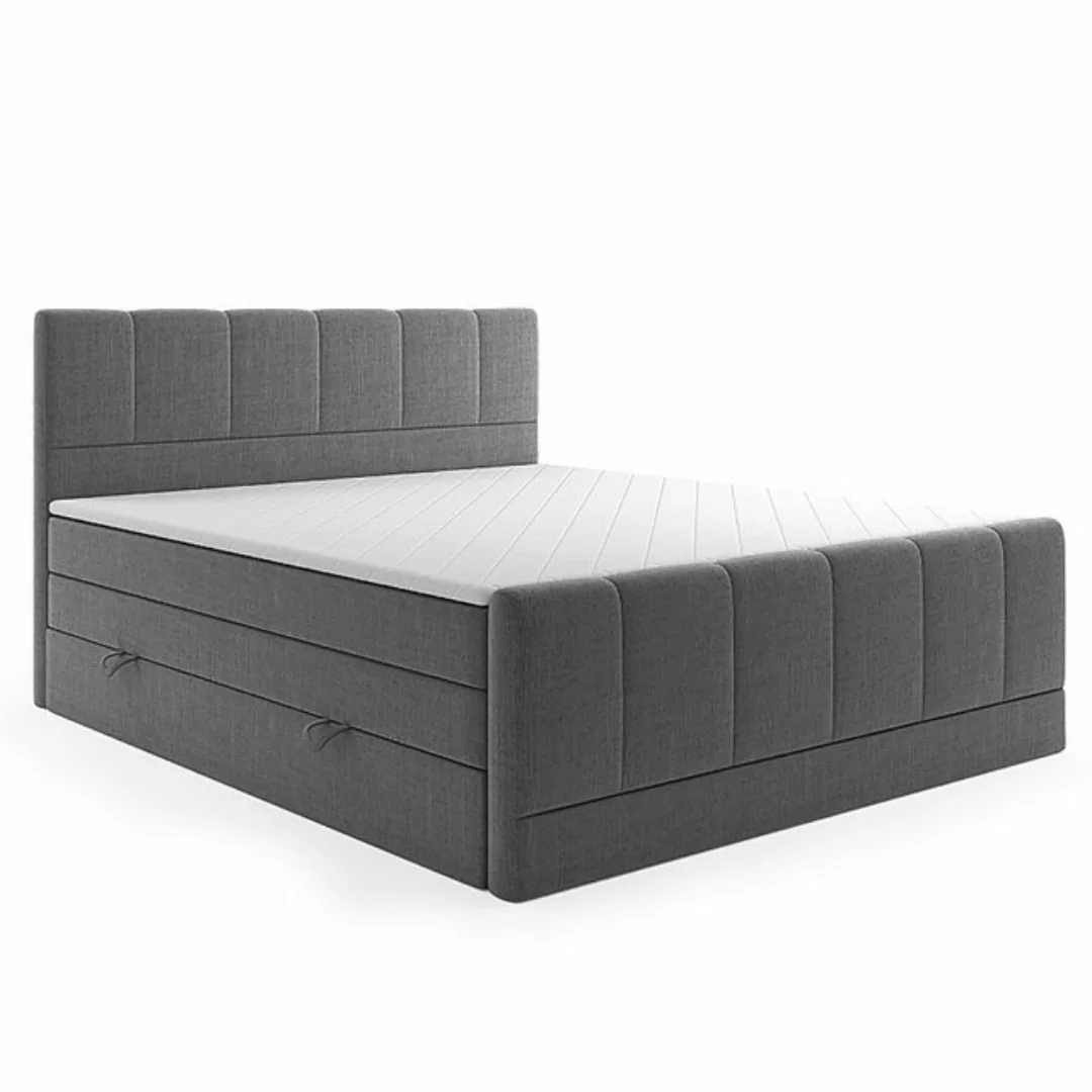 M-Punkt24 Boxspringbett Ibiza (Grau oder Schwarz, Liegefläche 180 x 200cm, günstig online kaufen