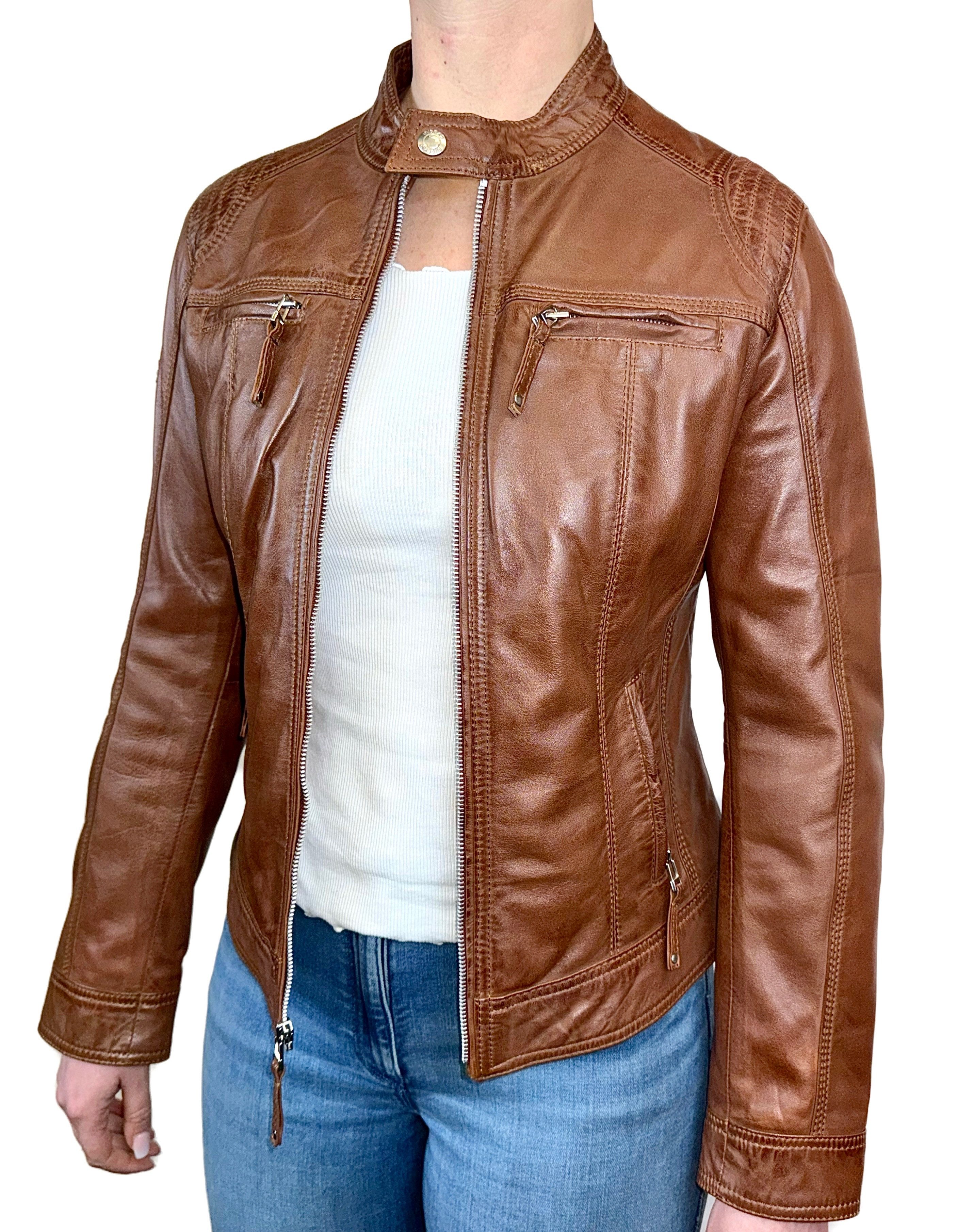 Cabrini Lederjacke aus feinstem Lammnappa Classic günstig online kaufen