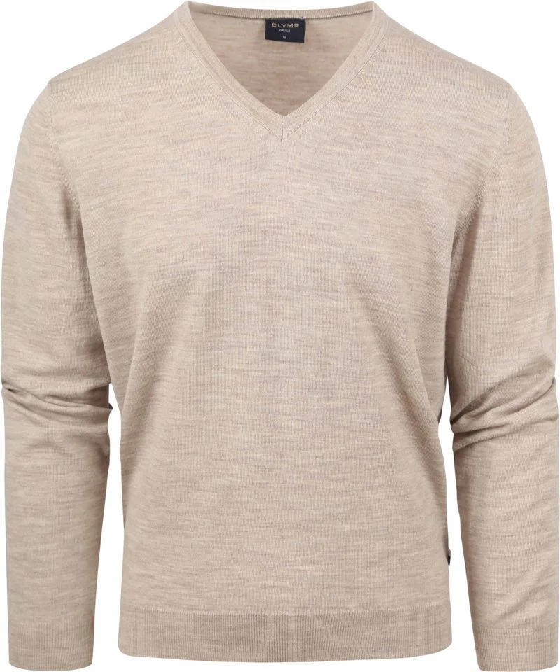 Olymp Casual Pullover Wolle Beige - Größe XL günstig online kaufen