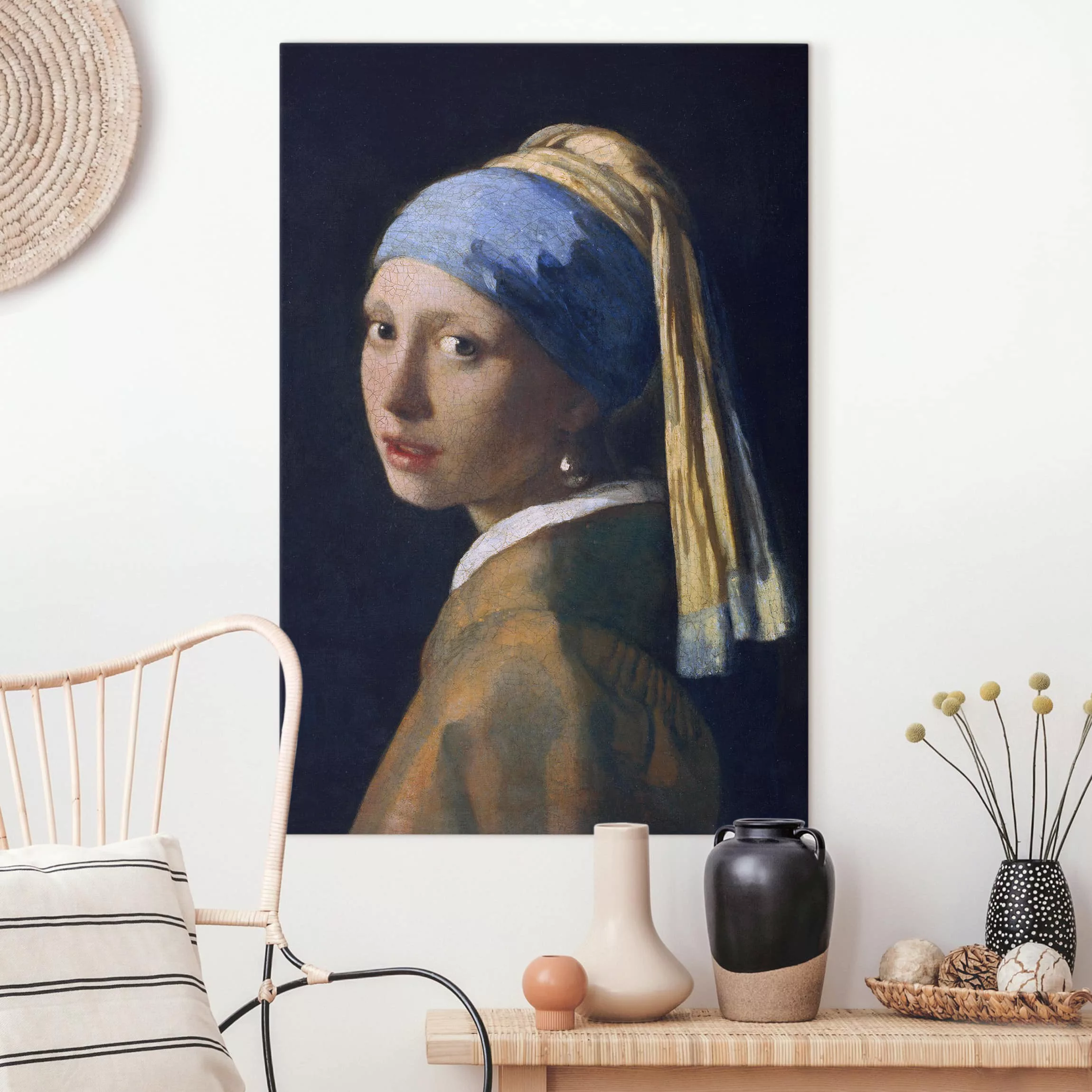 Leinwandbild Portrait - Hochformat Jan Vermeer van Delft - Das Mädchen mit günstig online kaufen