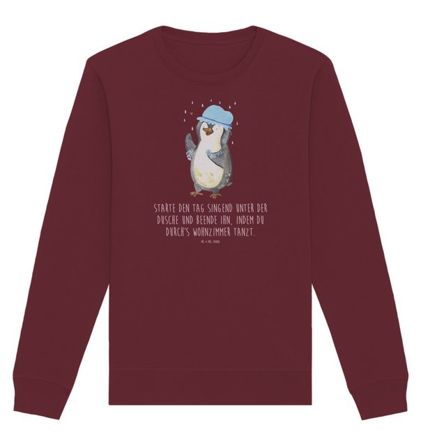 Mr. & Mrs. Panda Longpullover Größe XS Pinguin Duschen - Burgundy - Geschen günstig online kaufen