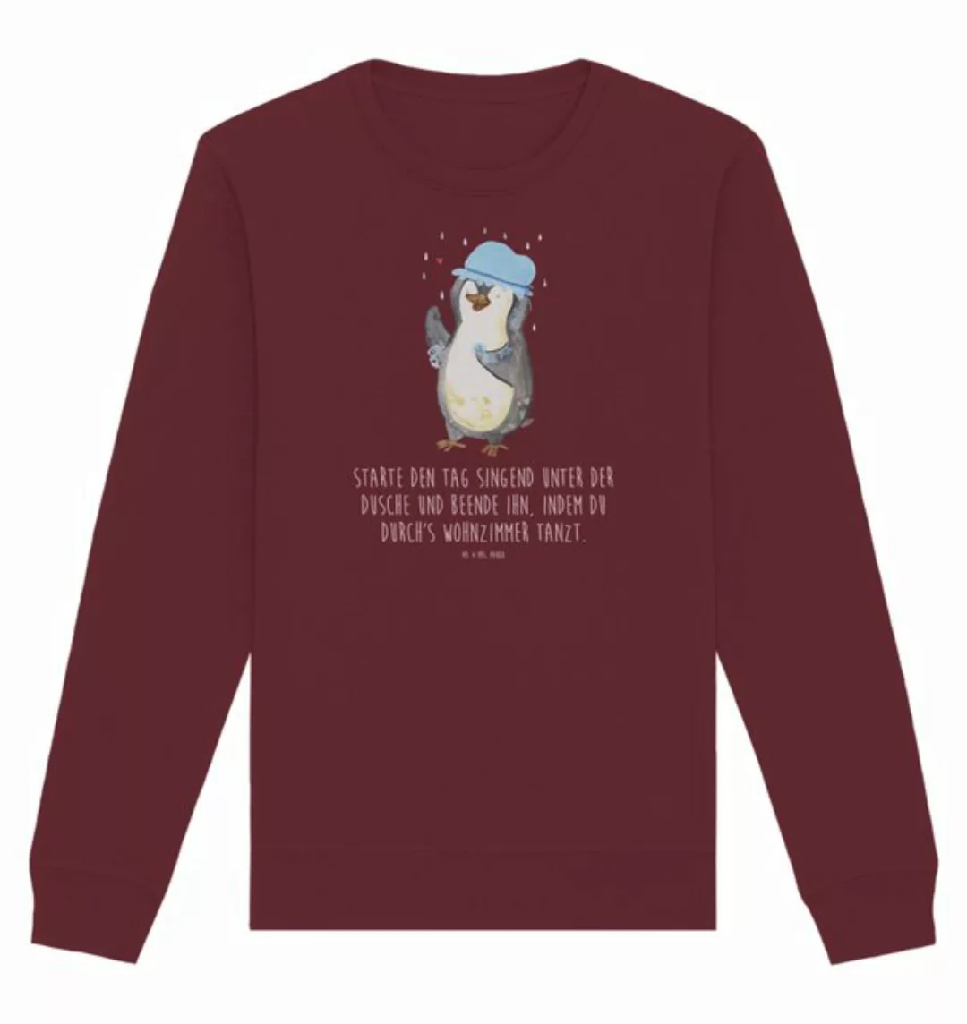 Mr. & Mrs. Panda Longpullover Pinguin Duschen Größe L - Burgundy - Geschenk günstig online kaufen