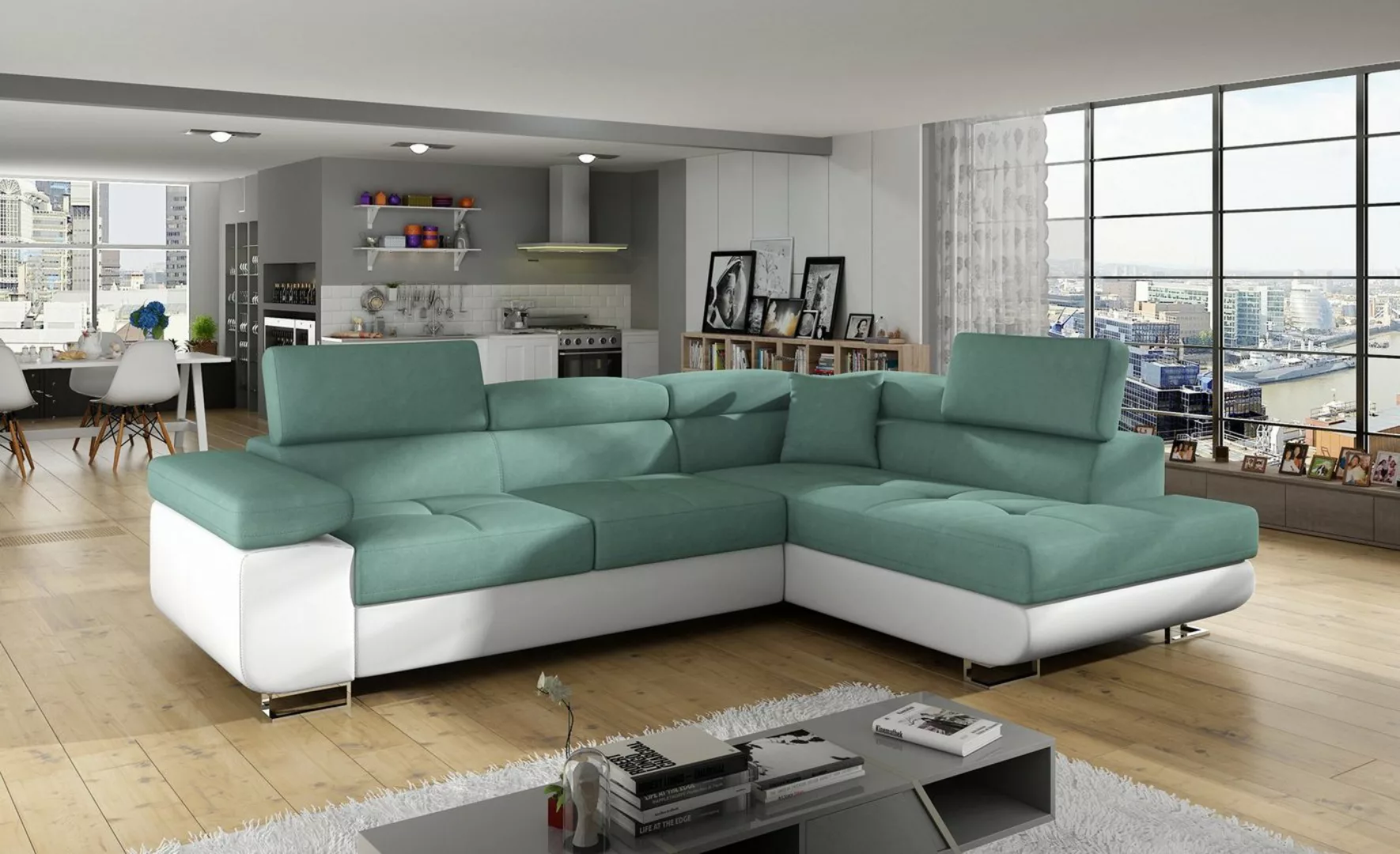 yourhouse24 Ecksofa ANTON L-form Schlafsofa Wohnlandschaft Links Rechts Cou günstig online kaufen