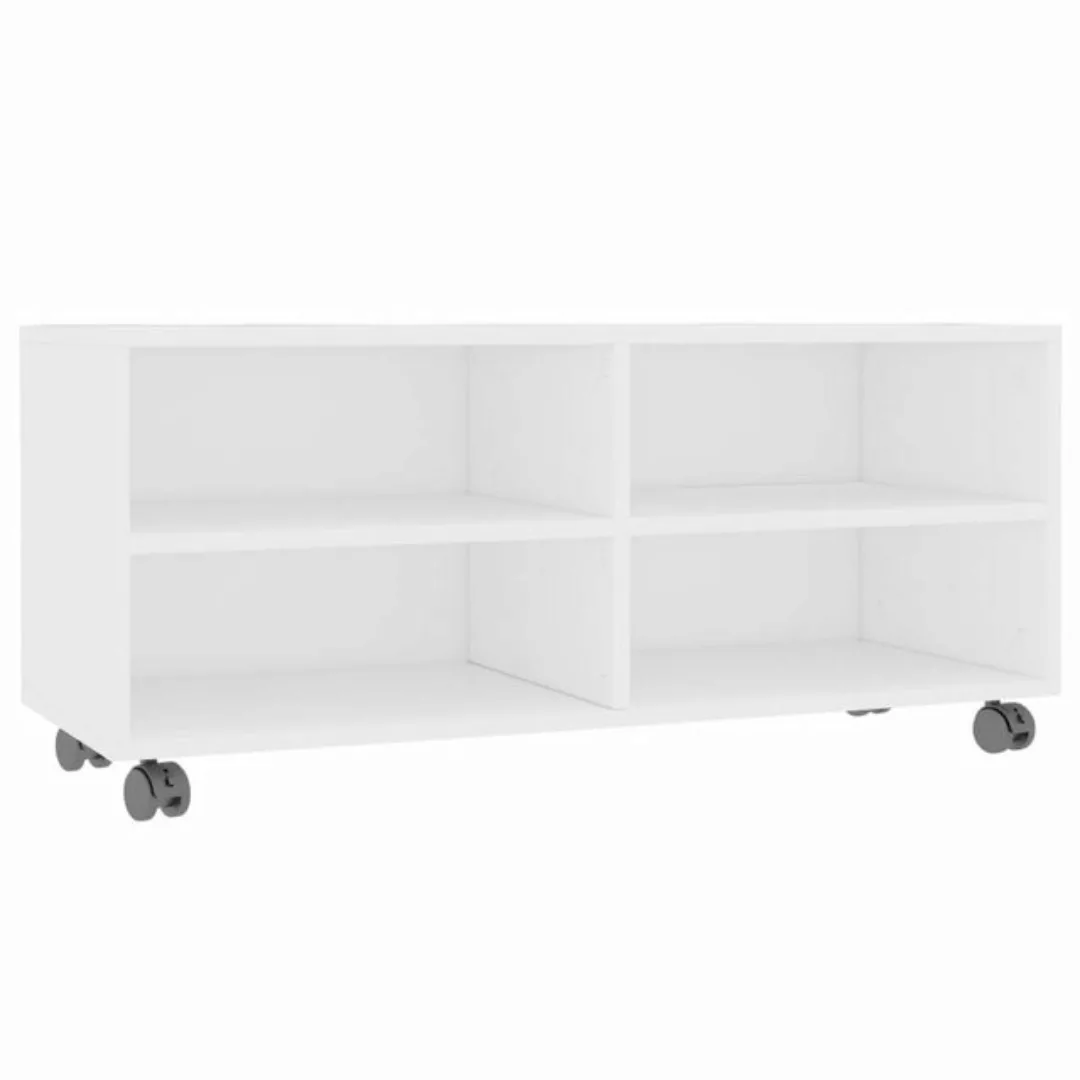 furnicato TV-Schrank mit Rollen Weiß 90x35x35 cm Holzwerkstoff günstig online kaufen