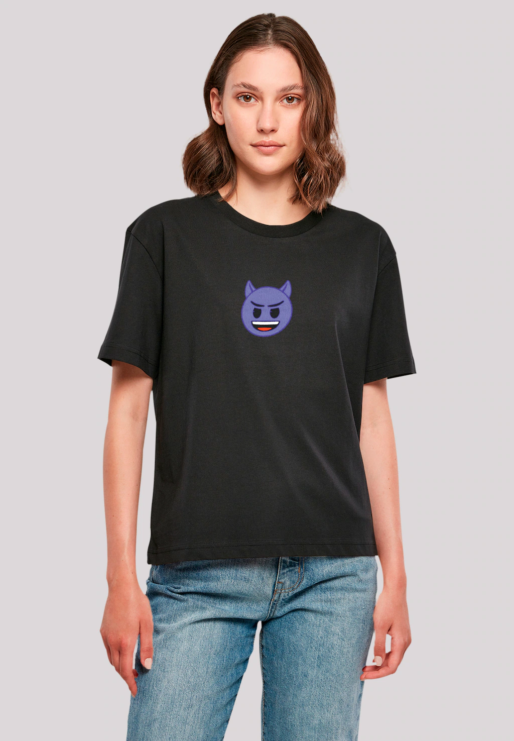 F4NT4STIC T-Shirt "emoji couture evil smiling purple face", Premium Qualitä günstig online kaufen