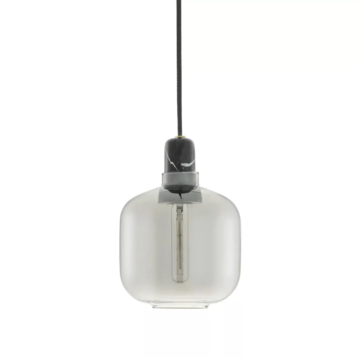 Pendelleuchte Amp Small glas stein grau schwarz / Ø 14 x H 17 cm - Normann günstig online kaufen