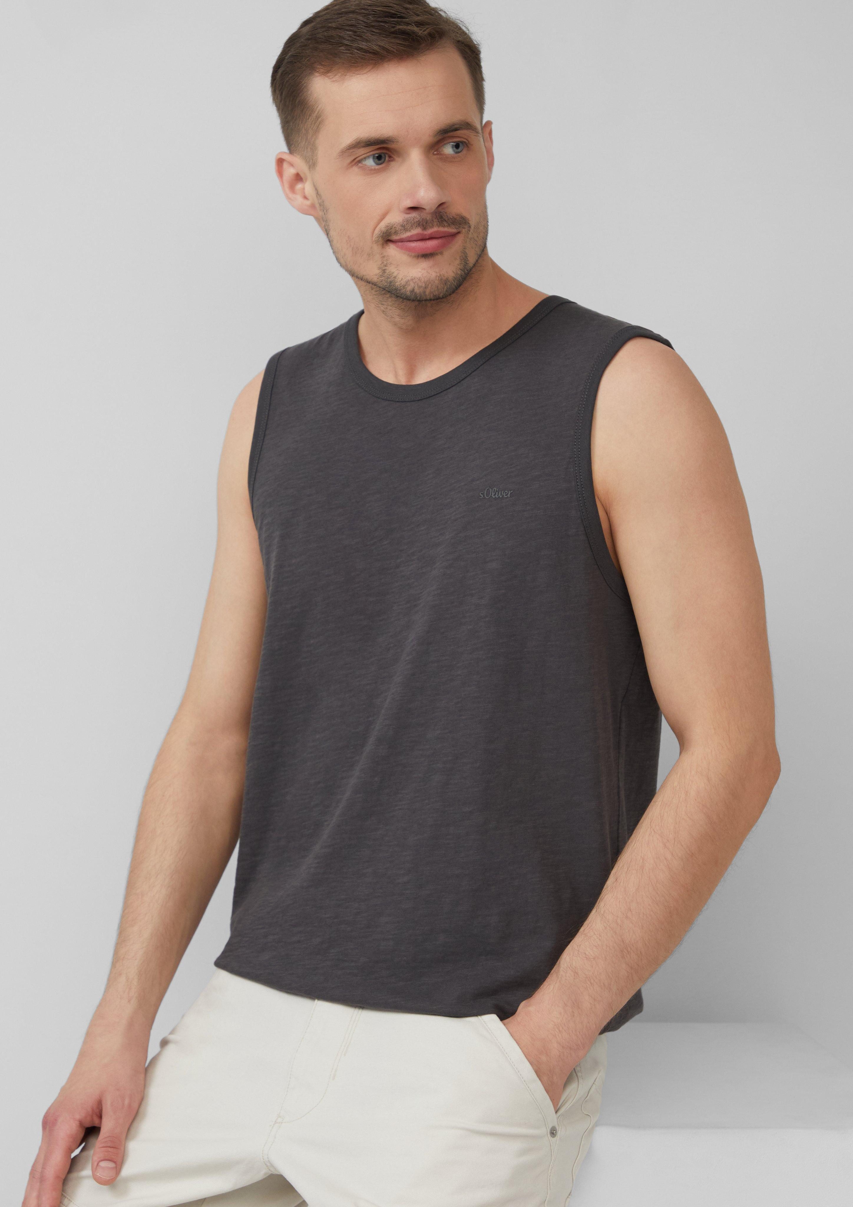 s.Oliver Shirttop Baumwoll-Tanktop mit Flammgarnstruktur günstig online kaufen