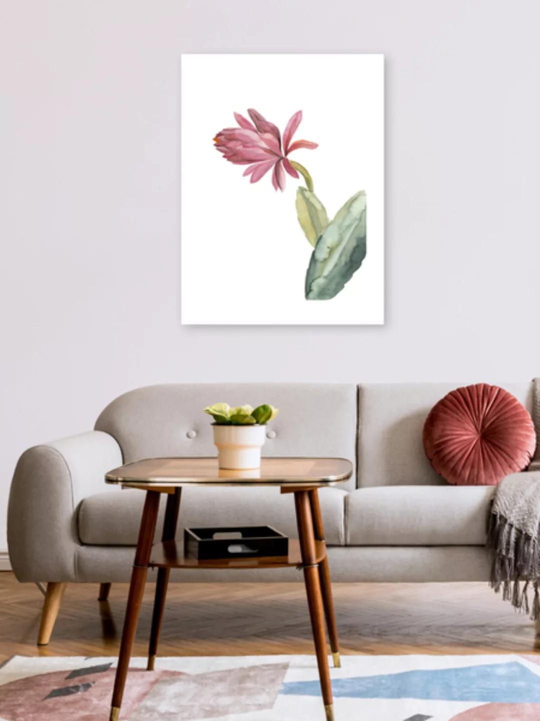 Poster / Leinwandbild - Mantika Botanical Kaktusblume Pink günstig online kaufen