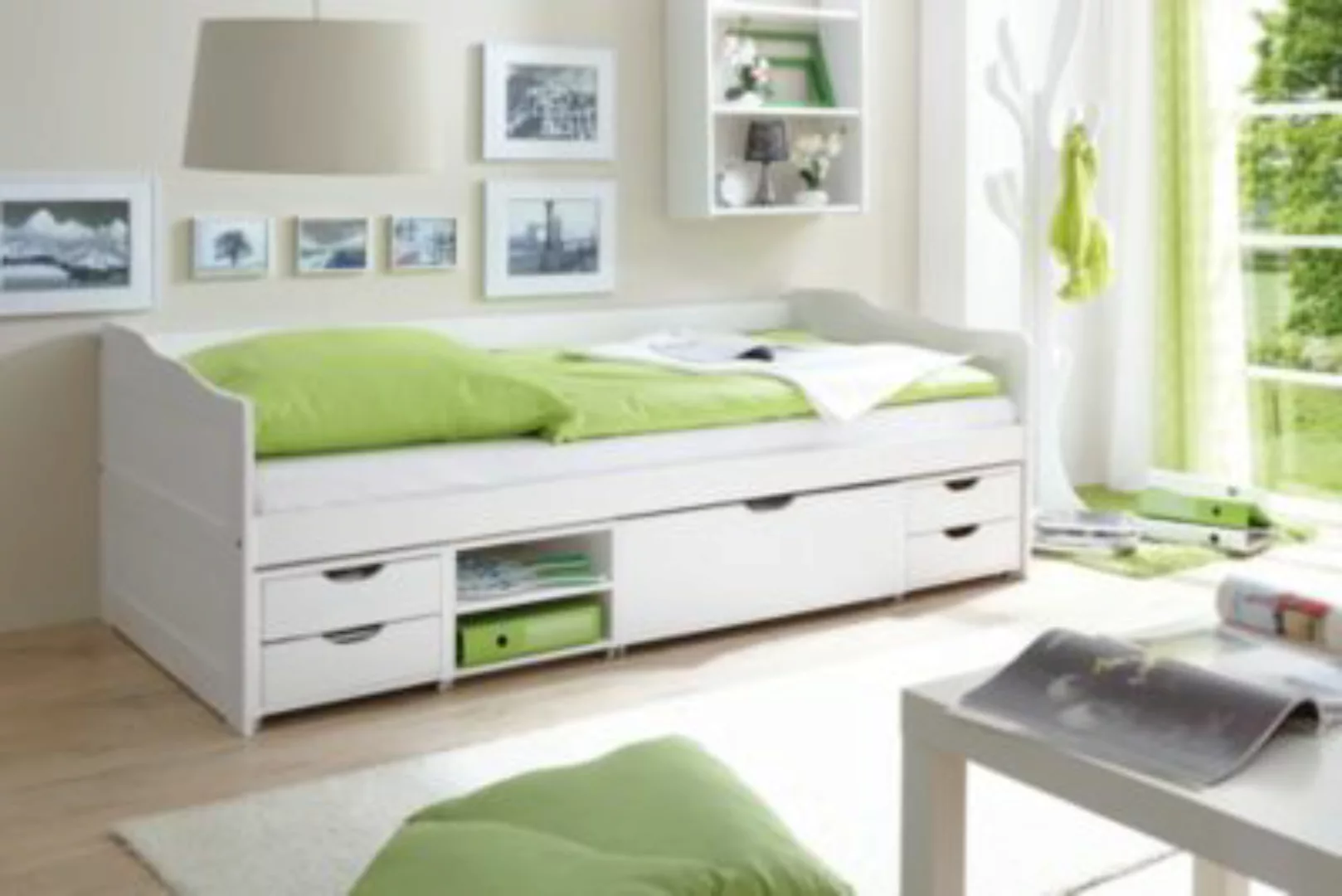 TICAA Sofabett Funktionsbett Gästebett Marlies Kiefer Weiß weiß Gr. 90 x 20 günstig online kaufen