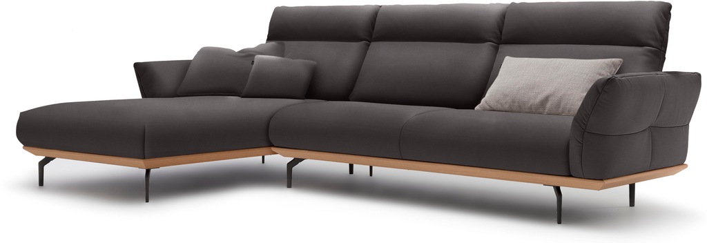 Creation BY ROLF BENZ Ecksofa »CR.460«, Sockel in Eiche, Winkelfüße in Umbr günstig online kaufen