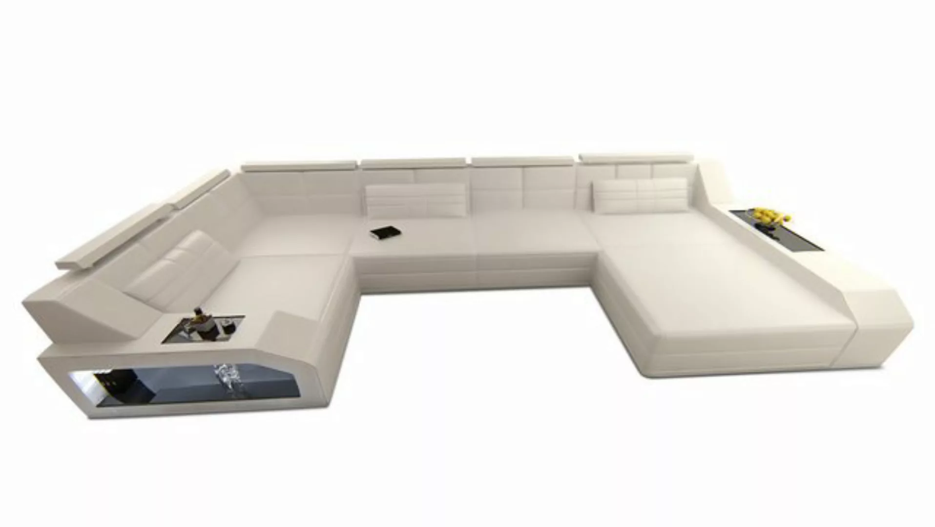 Sofa Dreams Wohnlandschaft Sofa Leder Ledercouch Arezzo U Form Ledersofa, U günstig online kaufen