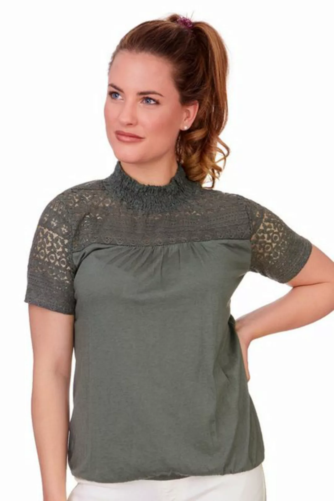 Hangowear Trachtenshirt Blusenshirt - WEDIS - offweiß, retro petrol günstig online kaufen