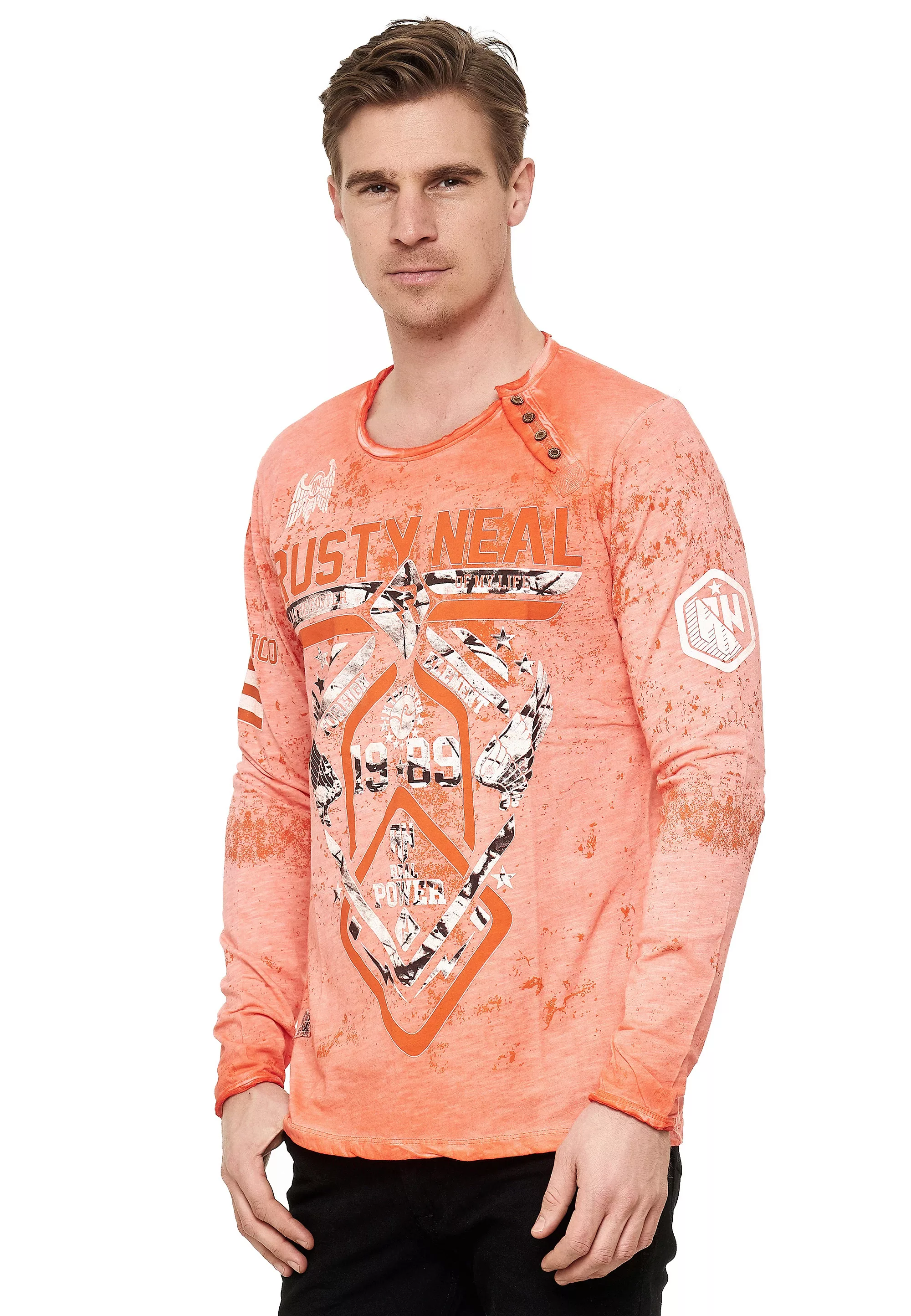 Rusty Neal Langarmshirt, mit lässigem Print günstig online kaufen