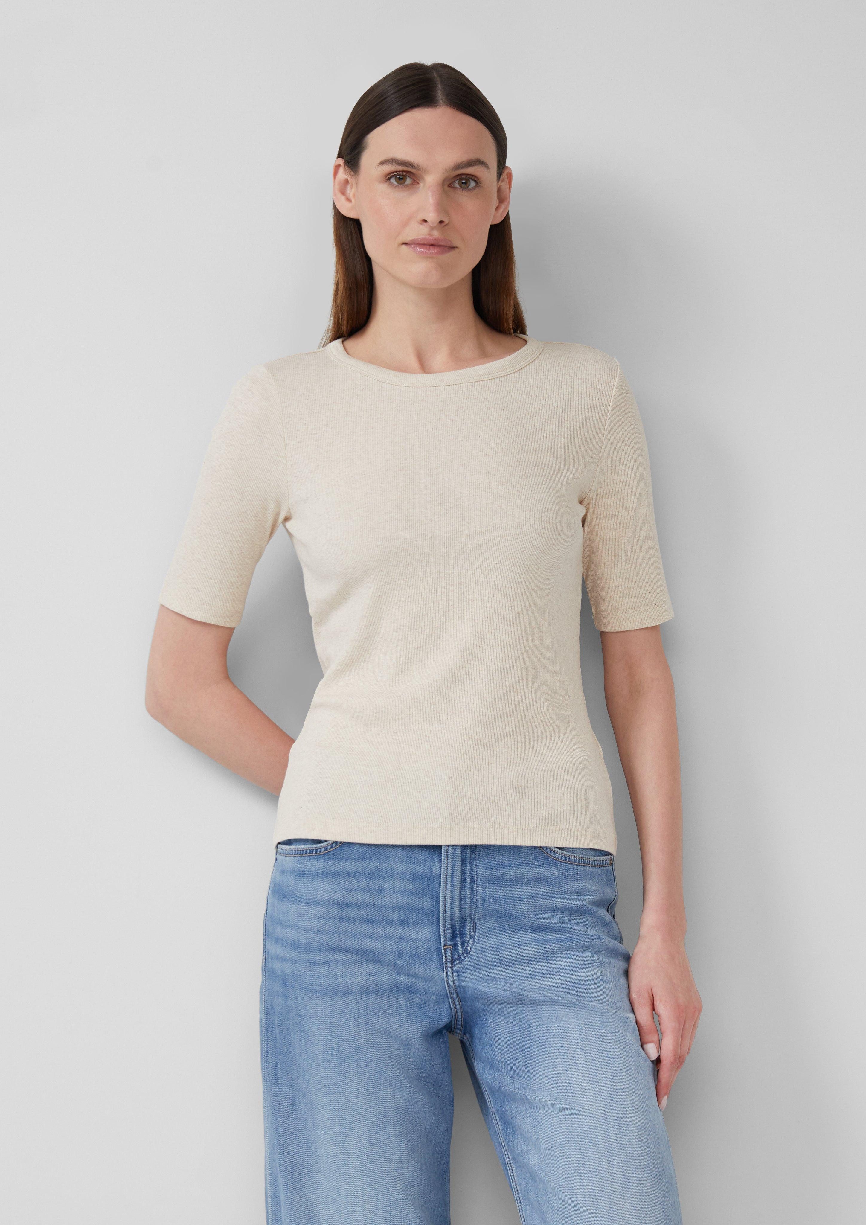 s.Oliver Kurzarmshirt Ripp-Shirt im Slim Fit günstig online kaufen