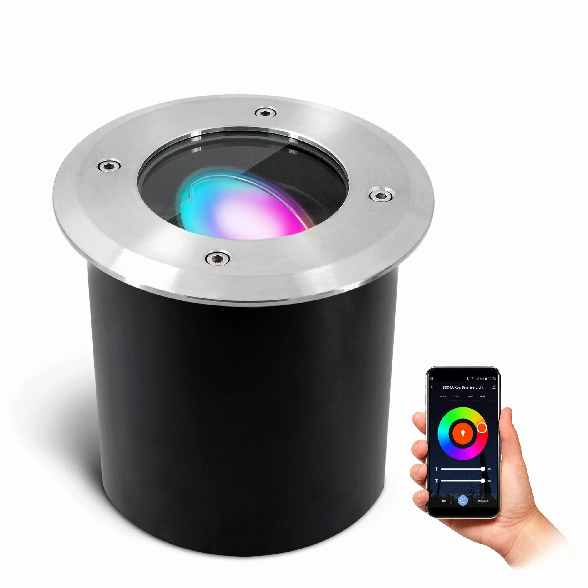 SSC-LUXon LED Gartenstrahler JADINA flache Bodeneinbauleuchte günstig online kaufen