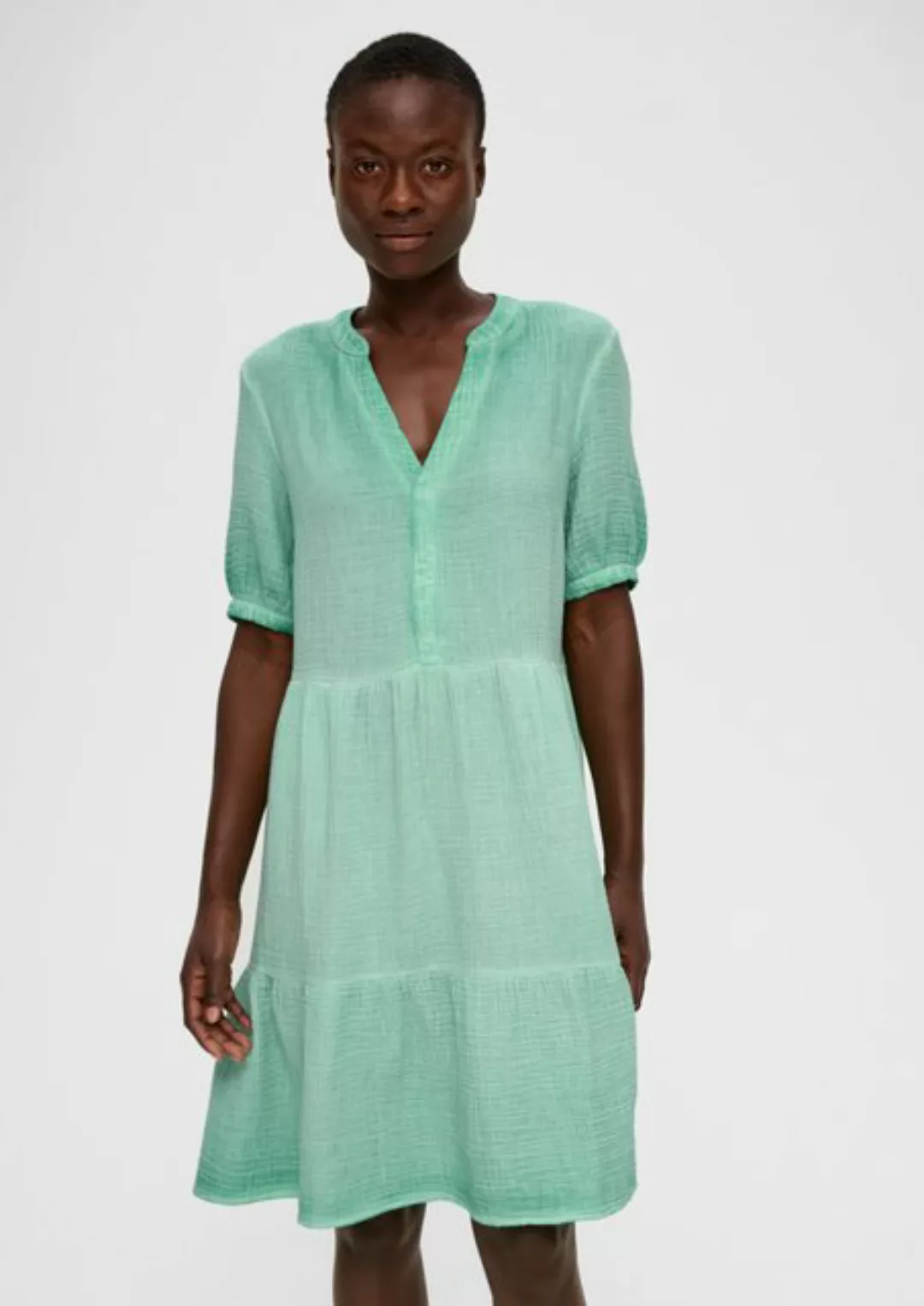 s.Oliver Minikleid Crinkle-Kleid mit Volants im Loose Fit Volants günstig online kaufen