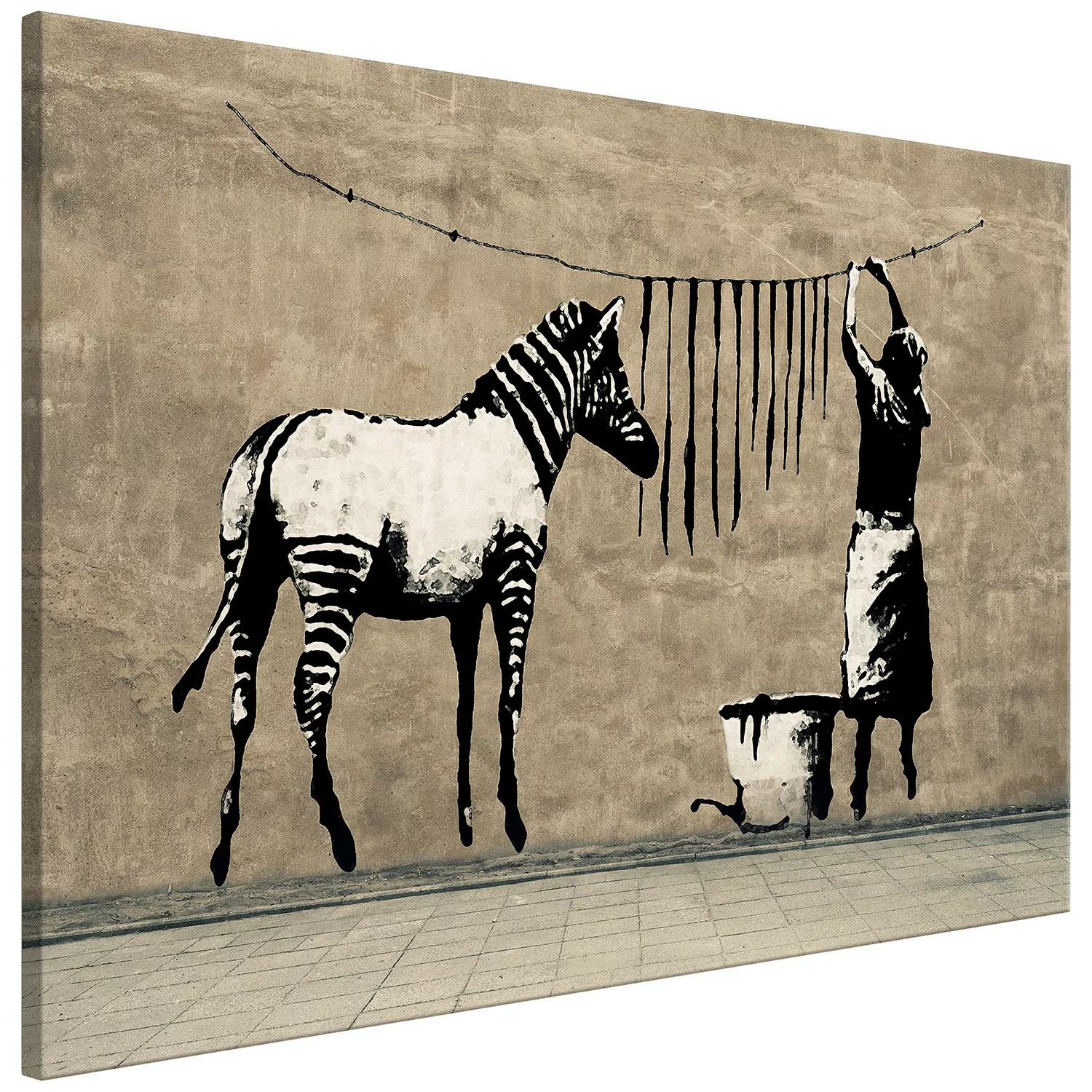 home24 Bild Washing Zebra on Concrete (Banksy) günstig online kaufen