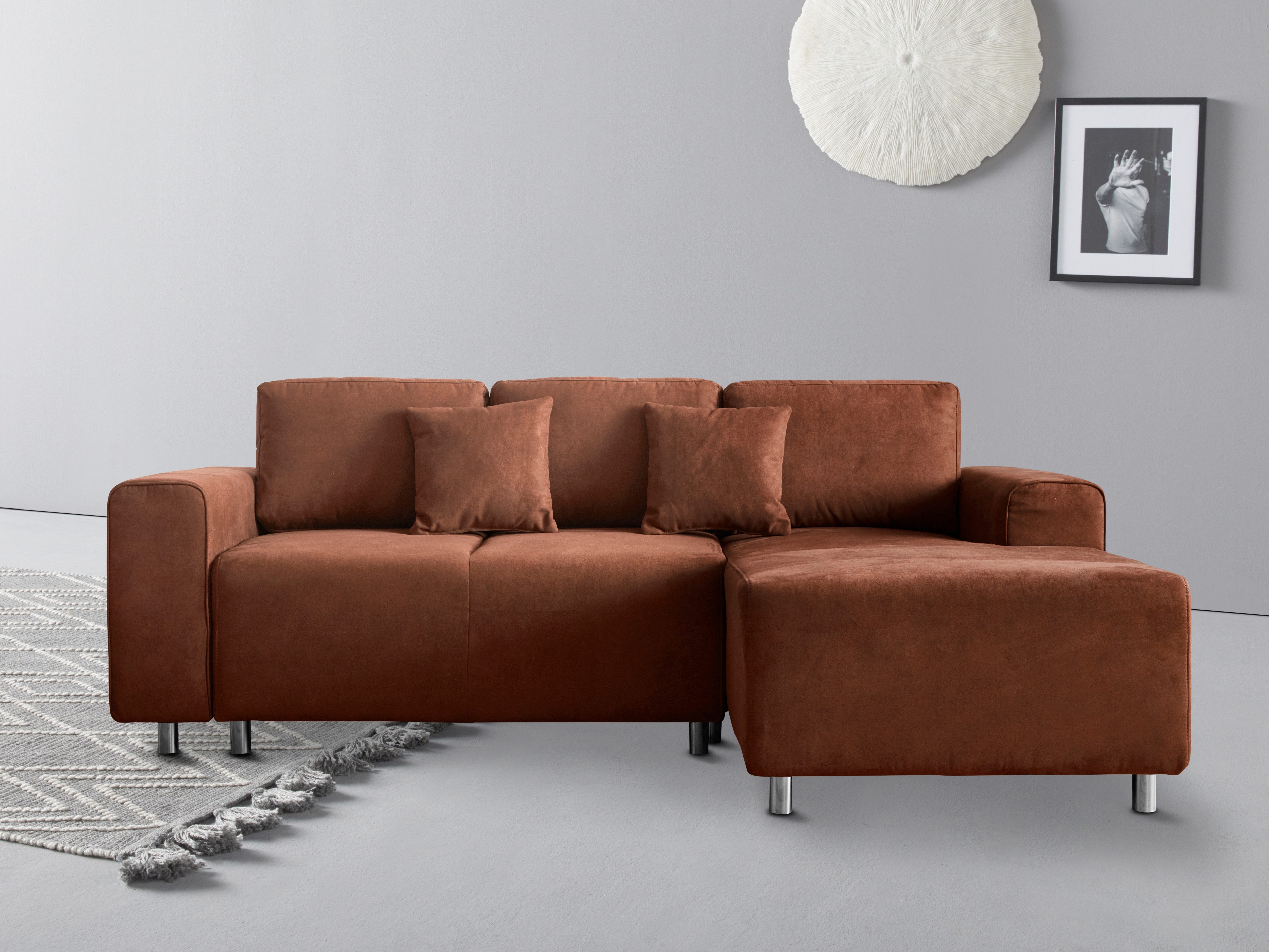 Home affaire Ecksofa "Györ", L-Form, wahlweise mit Bettfunktion und Bettkas günstig online kaufen