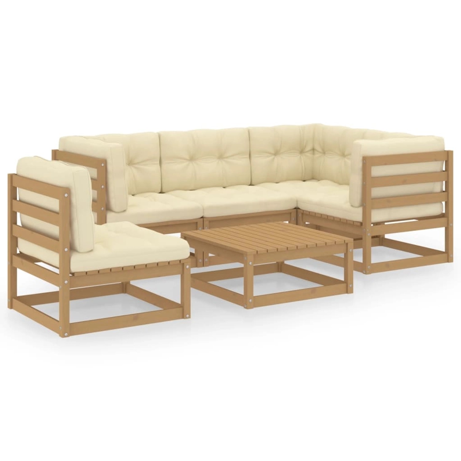 6-tlg. Garten-lounge-set Mit Kissen Kiefer Massivholz günstig online kaufen