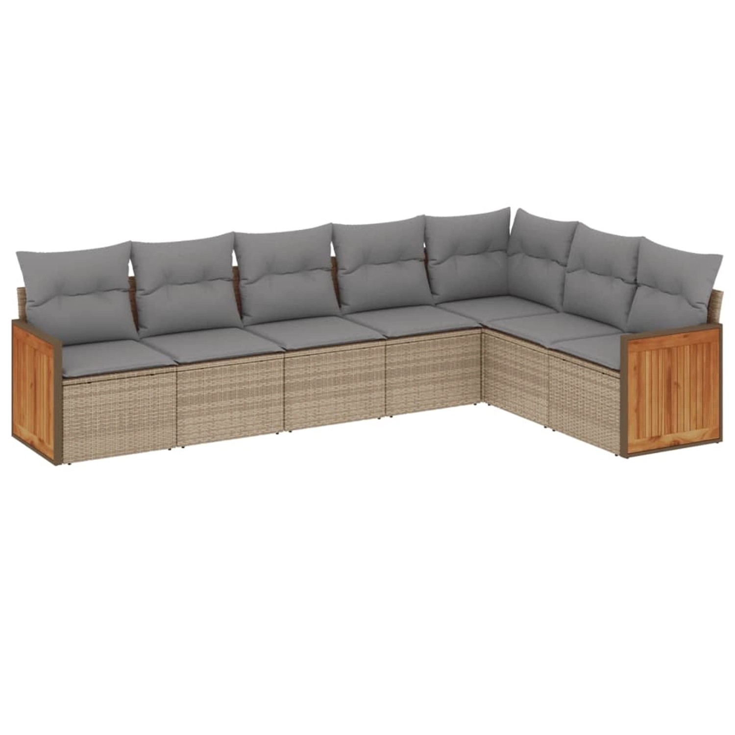 vidaXL 7-tlg Garten-Sofagarnitur mit Kissen Beige Poly Rattan Modell 412 günstig online kaufen