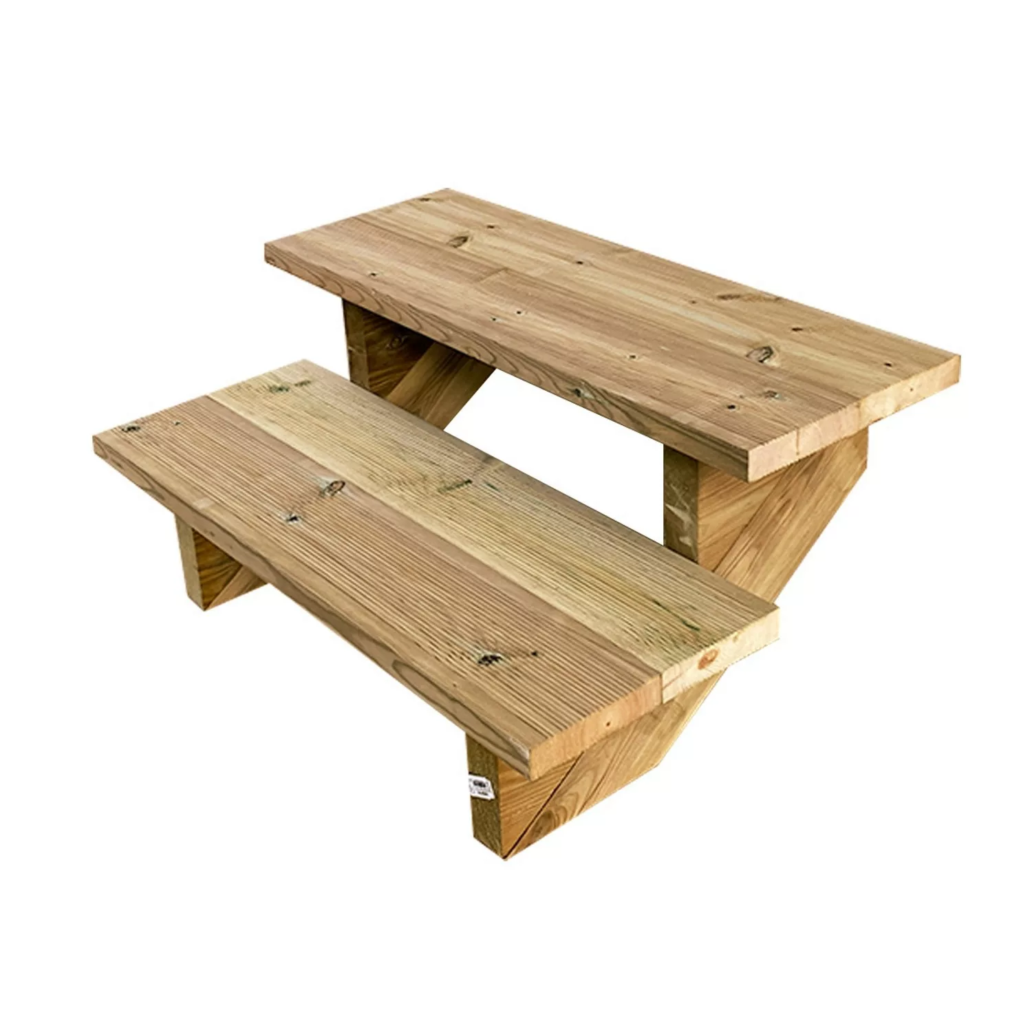 Vinuovo Terrassentreppe Holz 2 Stufen 80cm ohne Setzstufen günstig online kaufen