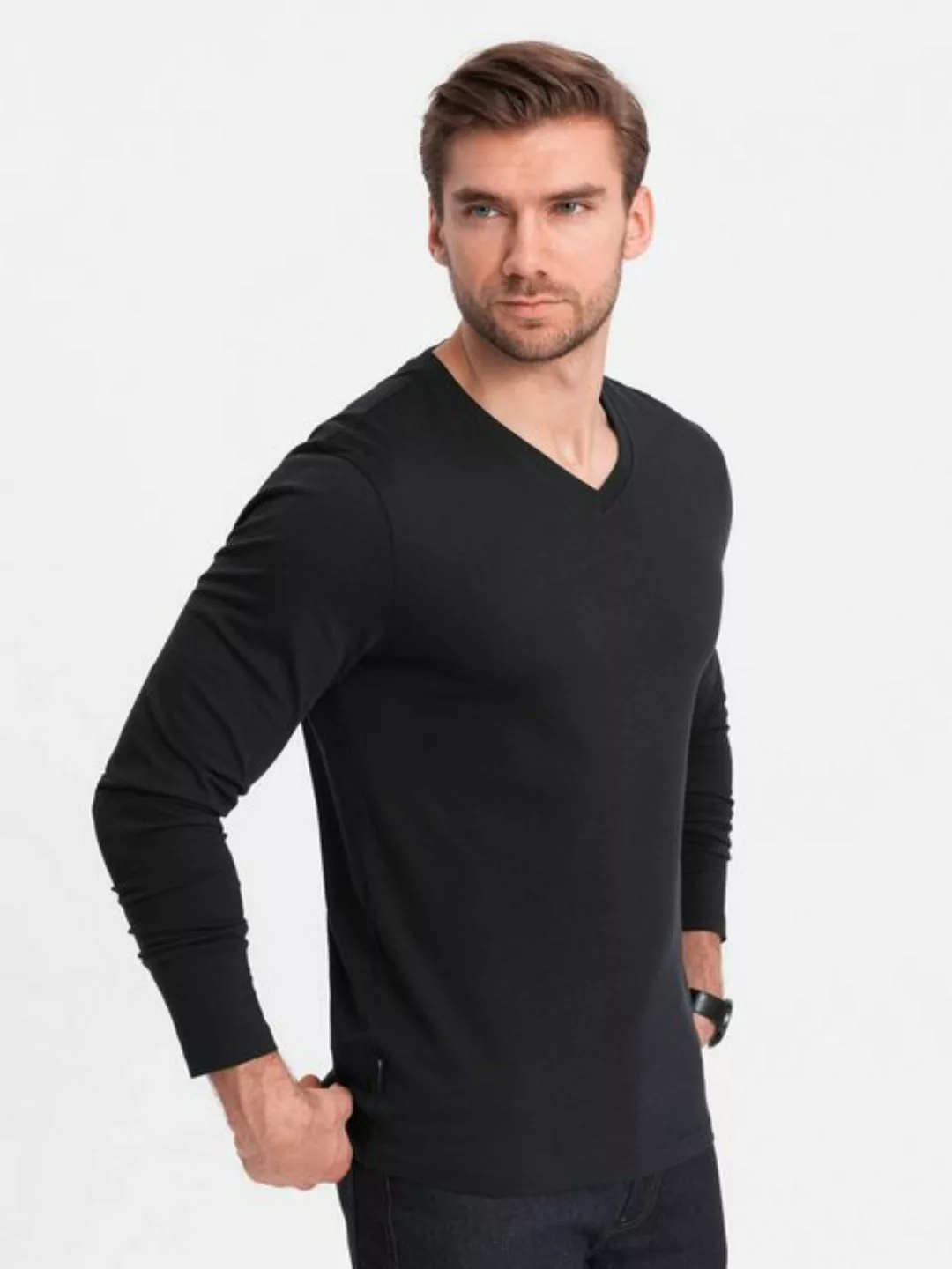 OMBRE Longsleeve Longsleeve für Herren mit V-Ausschnitt. günstig online kaufen