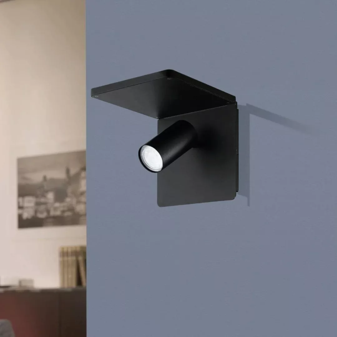 LED-Wandspot Ciglie, schwarz, mit Ladefunktion QI günstig online kaufen
