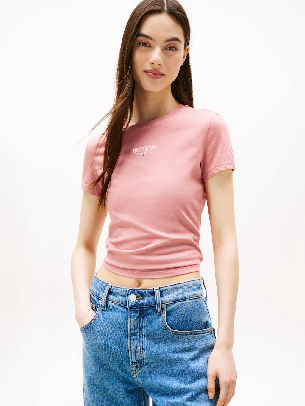 Tommy Jeans Kurzarmshirt "TJW SLIM ESSENTIAL LOGO2 TEE EXT" günstig online kaufen