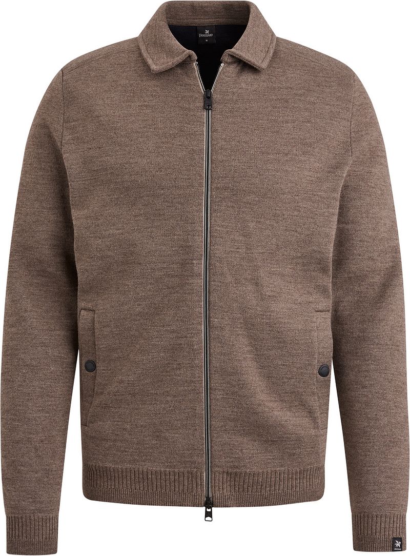 Vanguard Strickjacke Wool Blend Braun - Größe 3XL günstig online kaufen