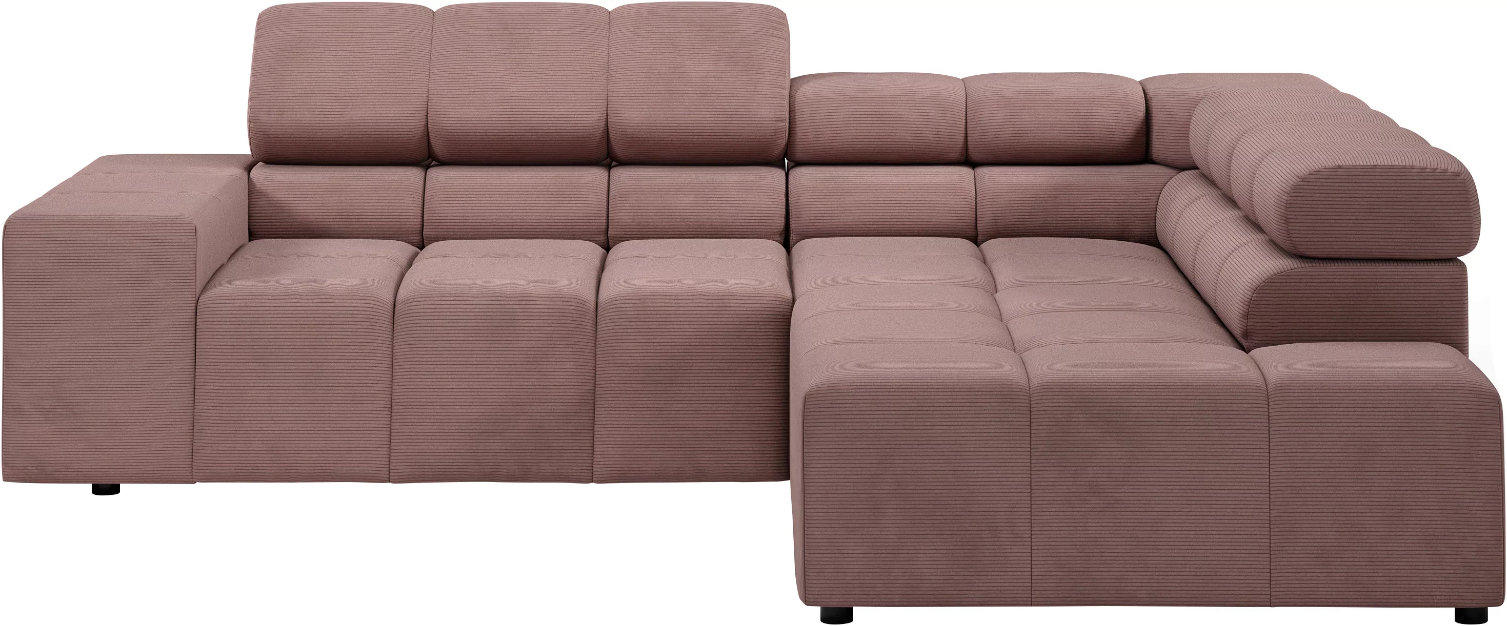 INOSIGN Ecksofa "Ancona, incl. Kopfteilverstellung + 3 Zierkissen, L-Form, günstig online kaufen