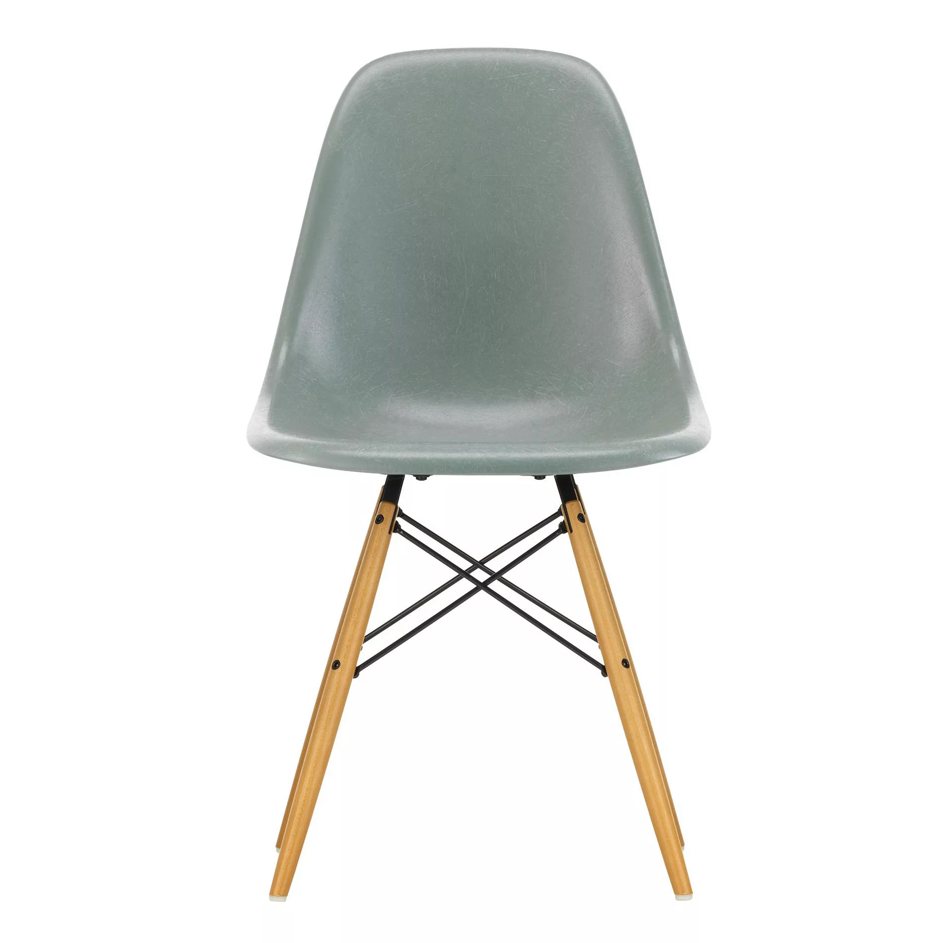 Vitra - Eames Fiberglass Side Chair DSW Ahorn gelblich - meeresschaum grün/ günstig online kaufen