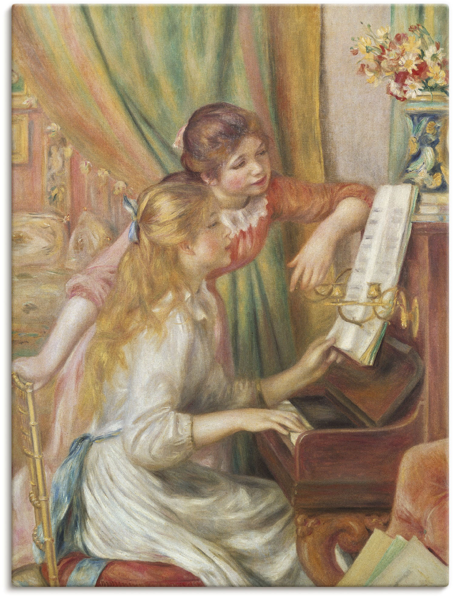 Artland Leinwandbild "Junge Mädchen am Klavier. 1892", Kind, (1 St.), auf K günstig online kaufen