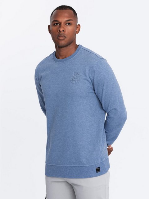 OMBRE Sweatshirt Herren Sweatshirt aus Melange mit gesticktem Logo günstig online kaufen