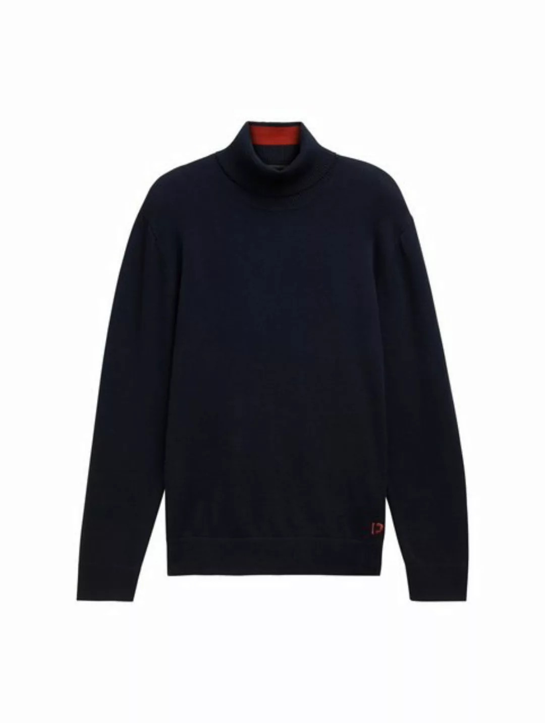 TOM TAILOR Denim Rollkragenpullover mit Logo Stickerei günstig online kaufen