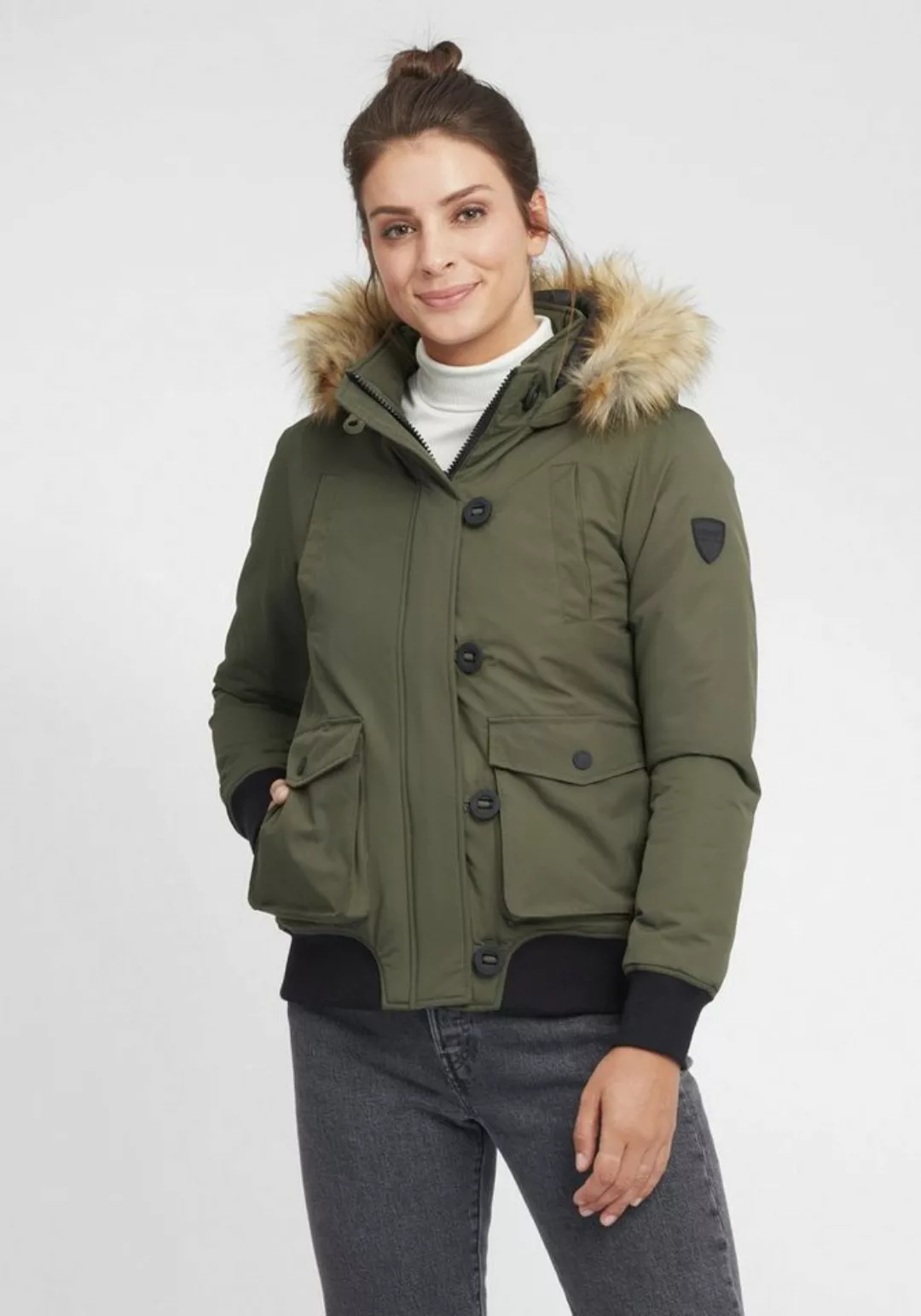 OXMO Winterjacke OXAcila Wattierte Winterjacke mit Kapuze und abnehmbarem K günstig online kaufen